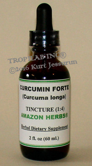 Curcuma longa tincture Curcuma longa tincture, only for US$24.15 per 2 fl oz. Curcumin blocks the Tumor Necrosis Factor (TNF); in addition it crosses the
 blood-brain-barrier which can make it extremely useful in combating brain cancer. Curcumin can both prevent - and treat many cancers.
